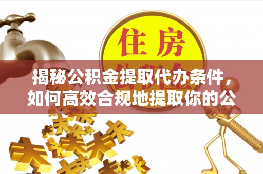 溪州揭秘公积金提取代办条件，如何高效合规地提取你的公积金
